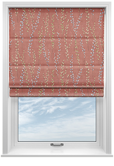 Willow Field, French Coral - Twist&Fit Roman Blind